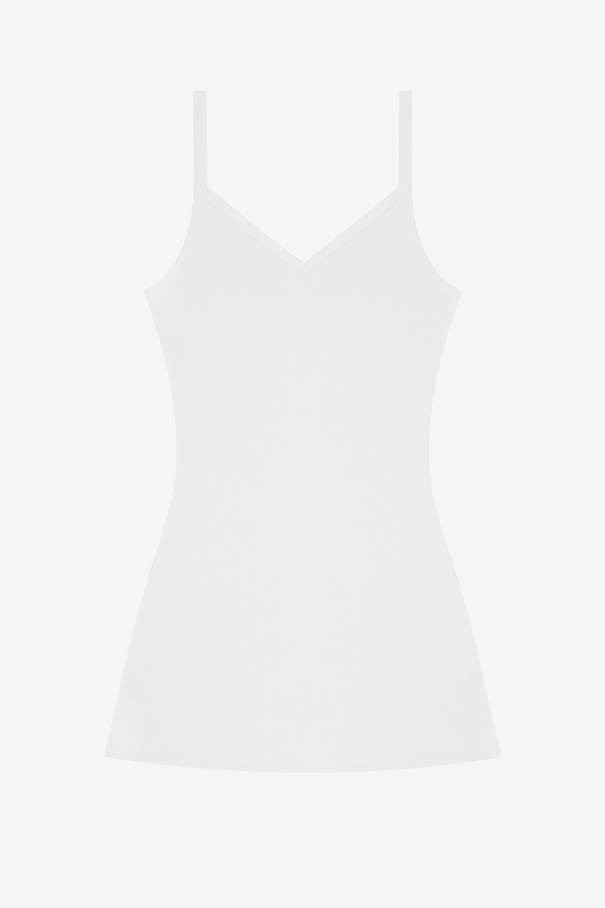 14R317 - 14/1 Rib Spaghetti V-Neck Dress