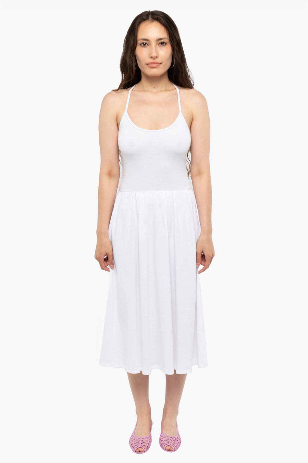 43208X - Baby Rib Cross Back Midi Dress