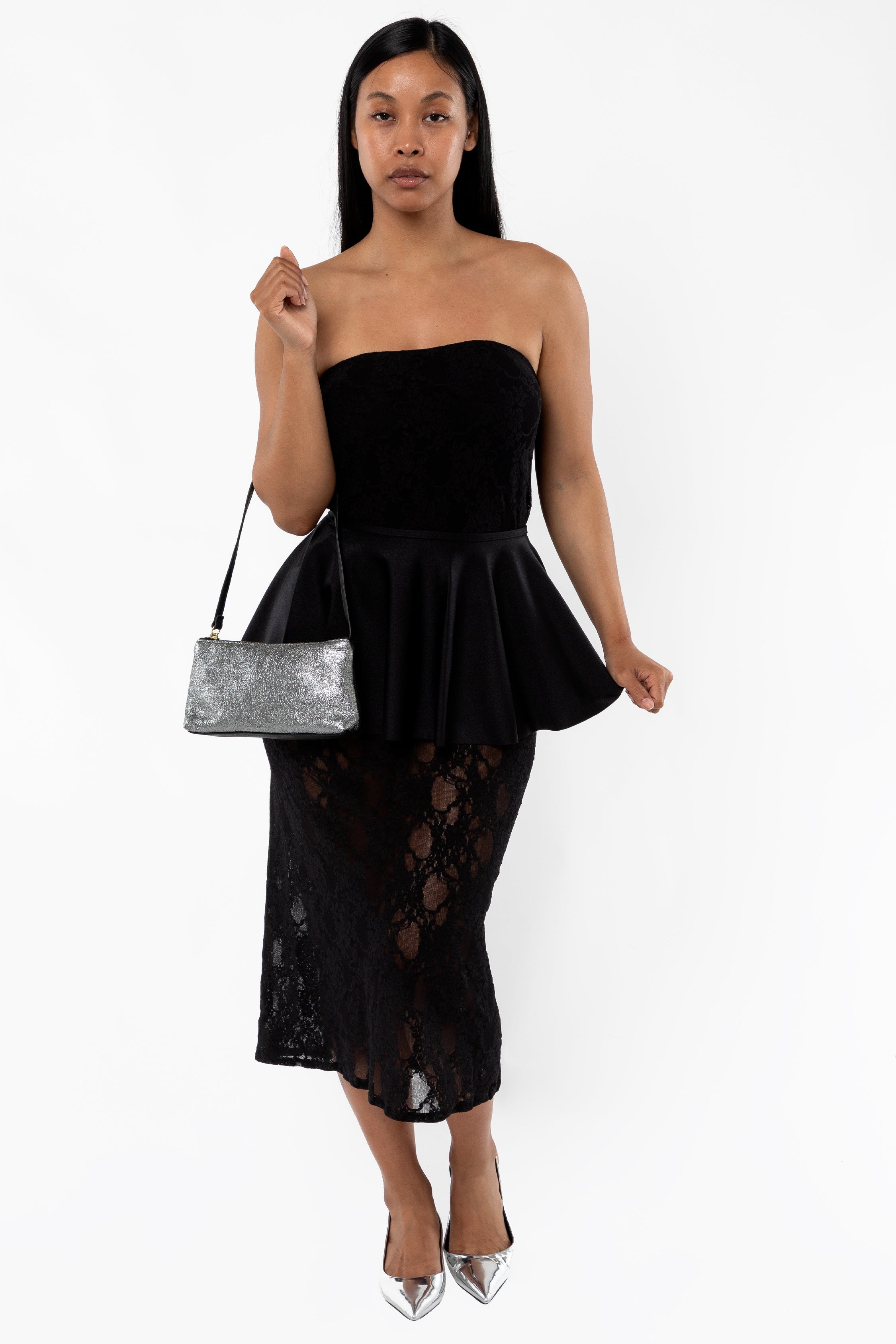 FNS800 - Floral Lace Midi Tube Dress