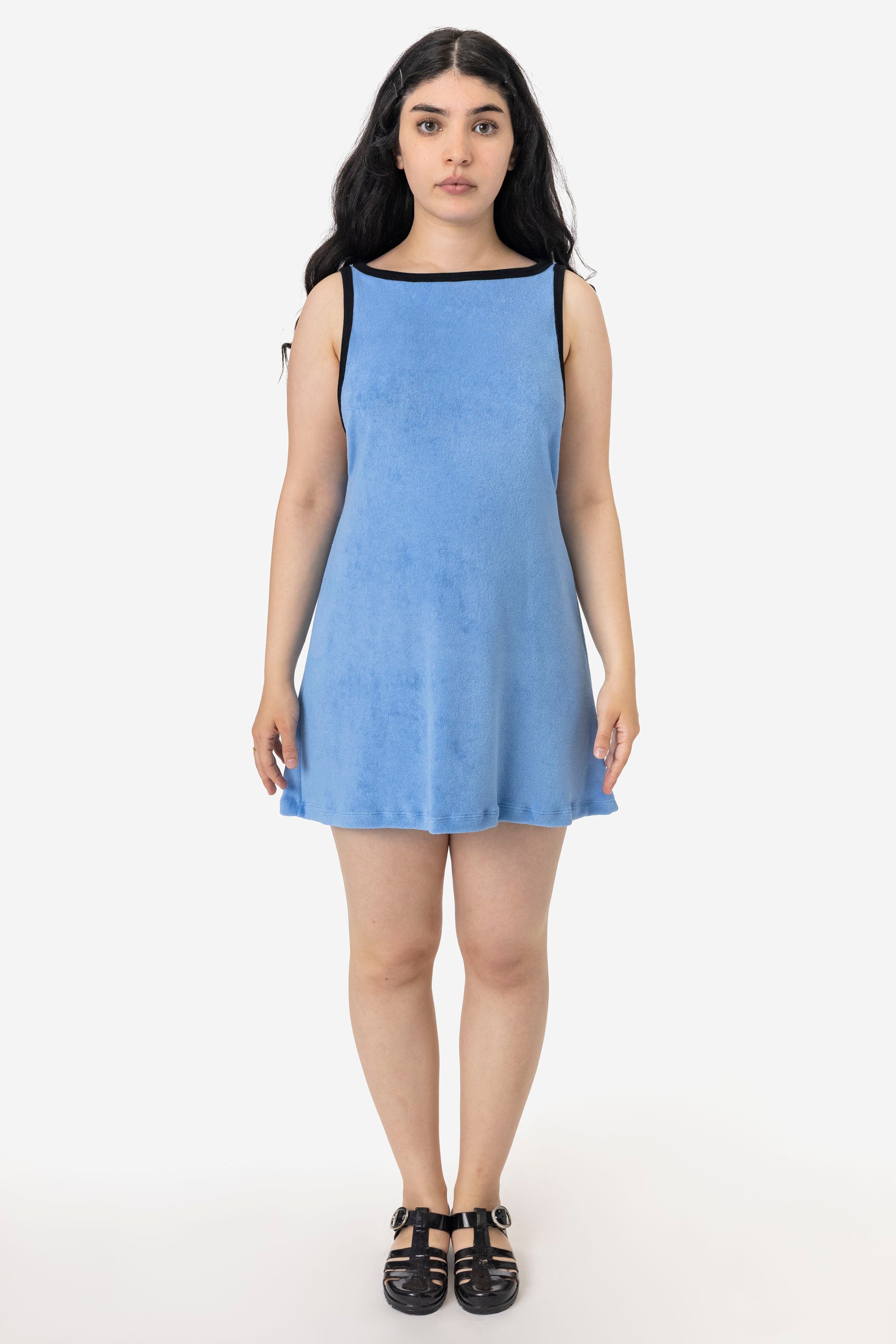 RLT3629 - Loop Terry Boatneck A-Line Dress
