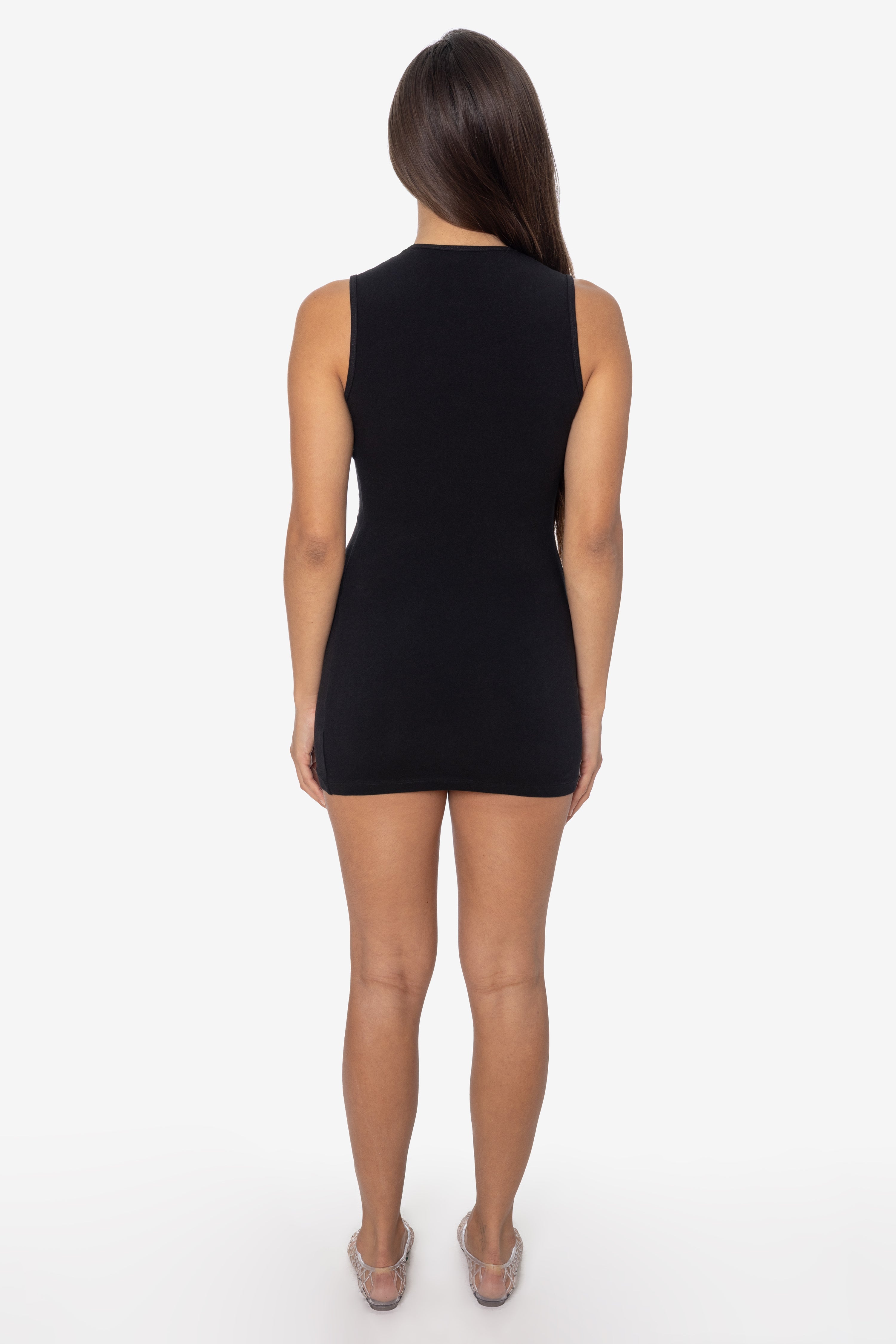 CC3665X - Cheese Cloth Sleeveless Crewneck Mini Dress