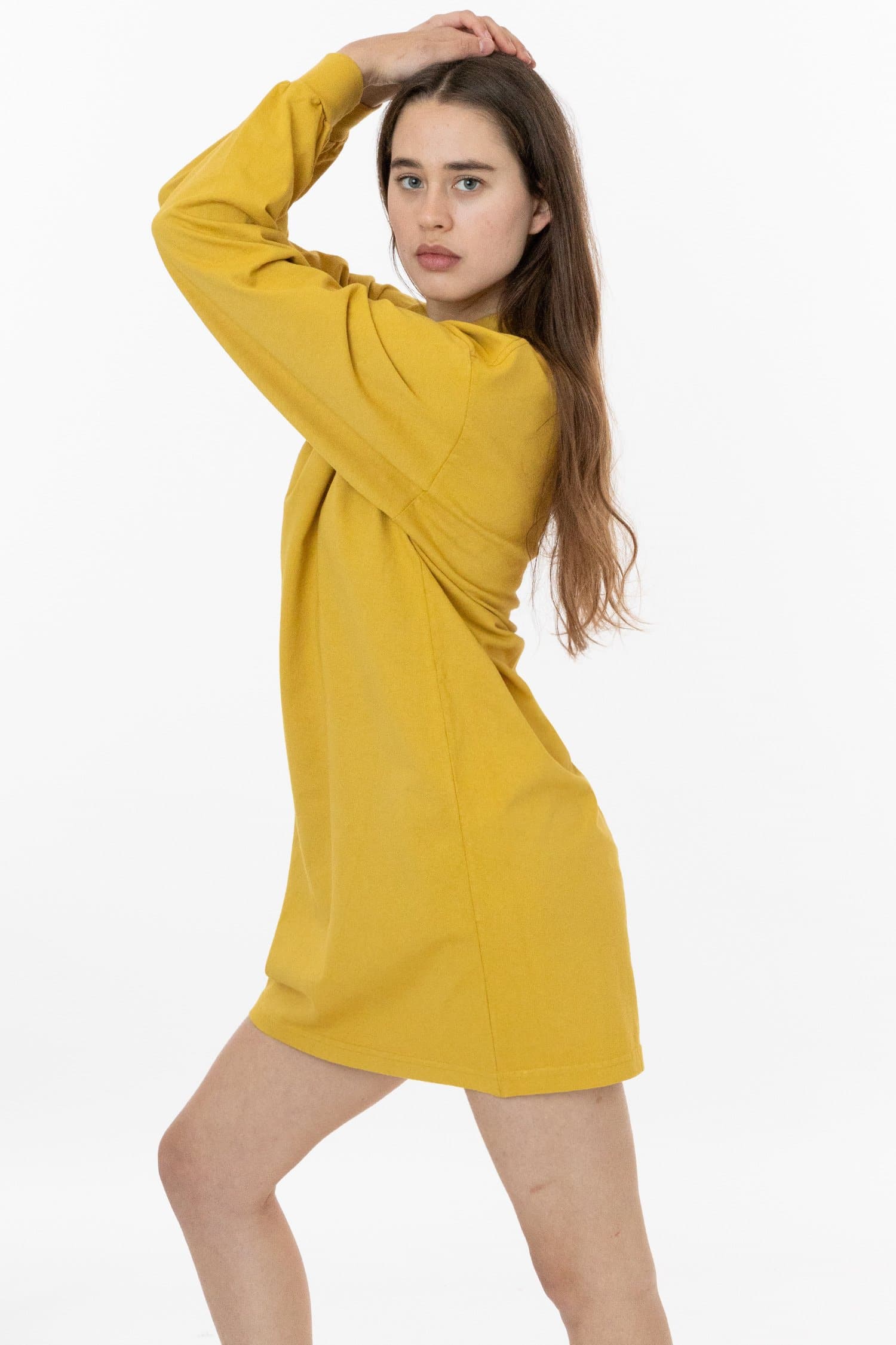 1837GD - Long Sleeve Garment Dye Mockneck Dress